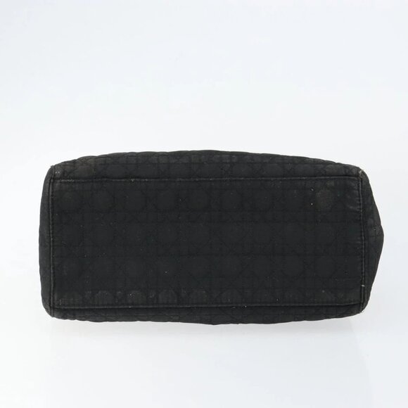 Christian Dior Lady Dior Canage Hand Bag Nylon Black Gold Auth BA7086 - Picture 7 of 16